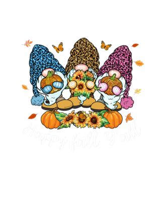 Happy Fall Yall Leopard Pumpkin Funny Autumn Gnomes Long Sleeve T Shirt